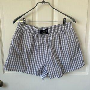 Lulu Mac Gray Gingham Boxer Shorts